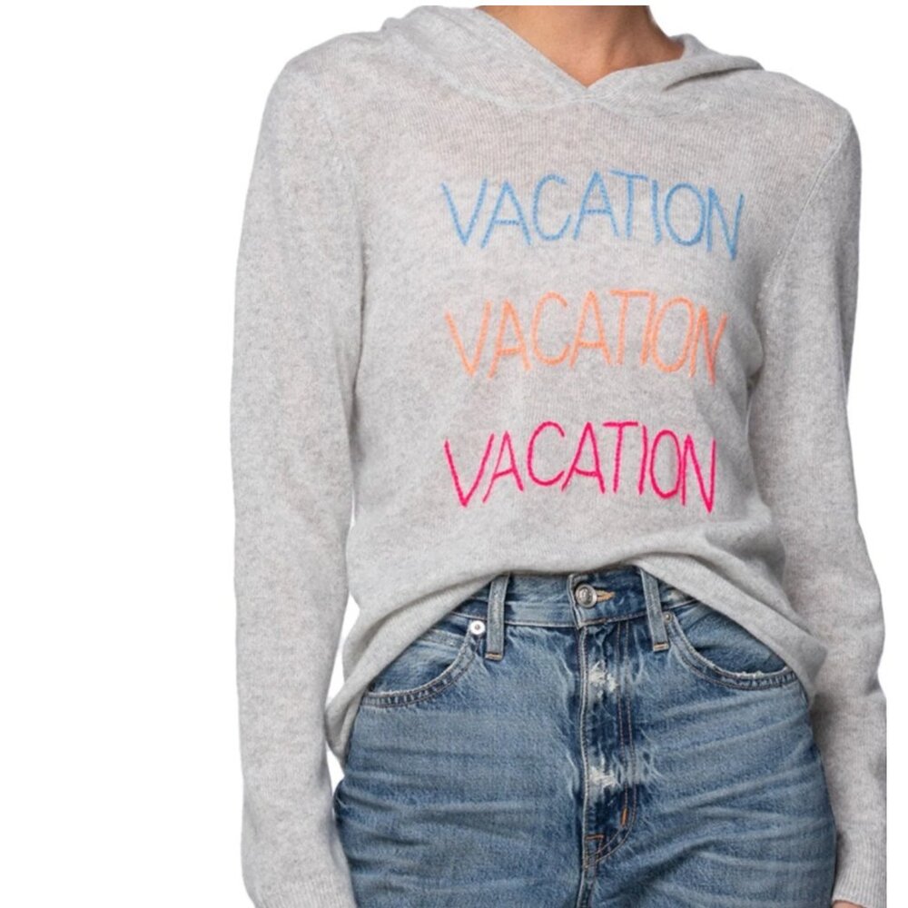 Golden Sun - VACATION VACATION VACATION Lightweight Cashmere Crew Neck - Grey